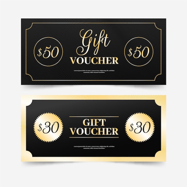 Golden gift voucher template