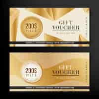 Free vector golden gift voucher template