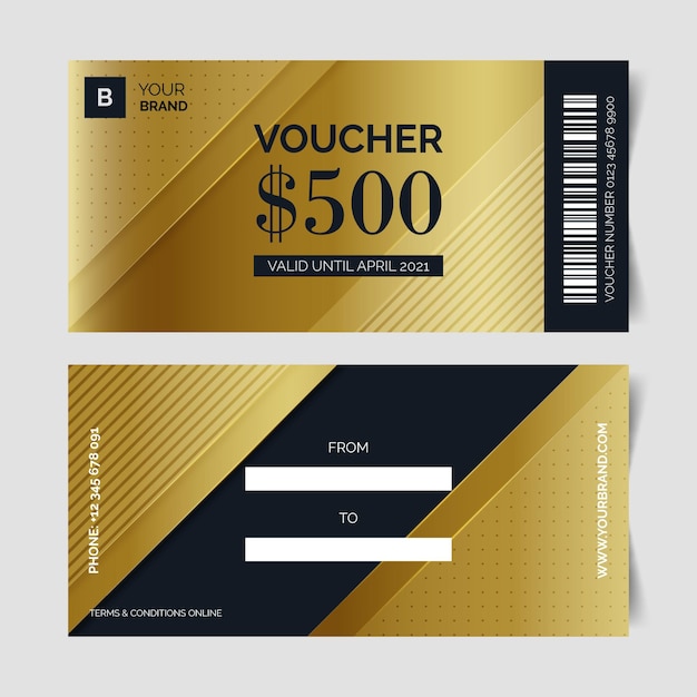 Free vector golden gift voucher template