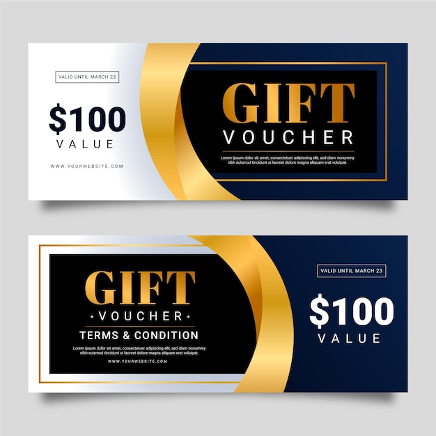 Free vector golden gift voucher template