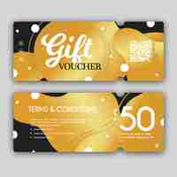 Free vector golden gift voucher template