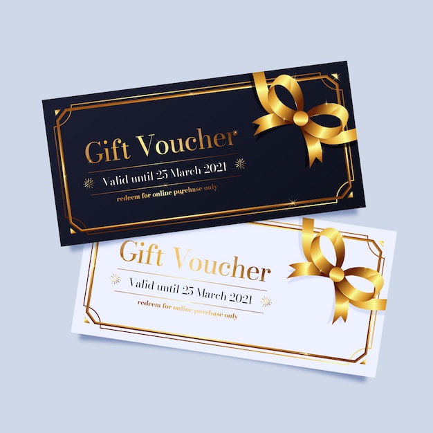 Free vector golden gift voucher template