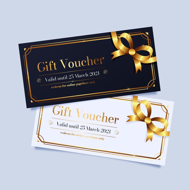 golden gift voucher template
