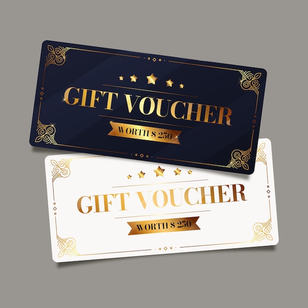 Free vector golden gift voucher template