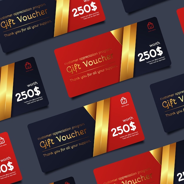 Free vector golden gift voucher template