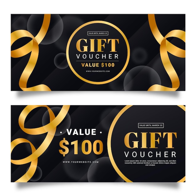 Free vector golden gift voucher template