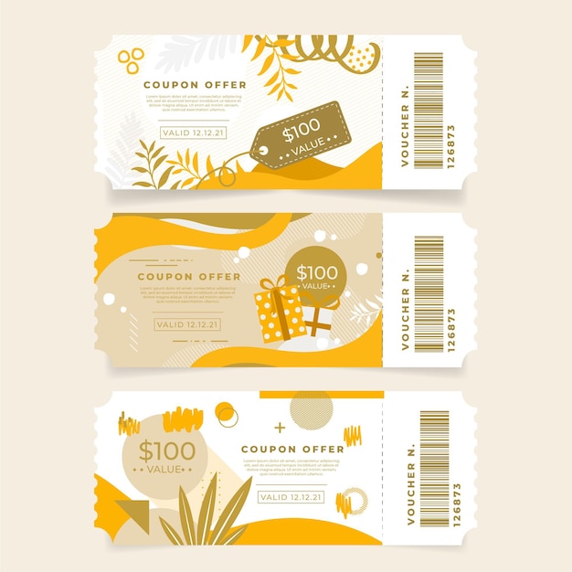 Free vector golden gift voucher template