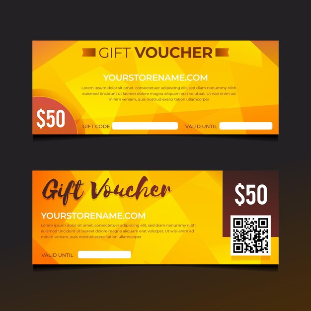 Golden gift voucher template