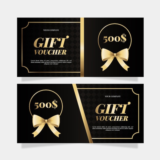 Free vector golden gift voucher template