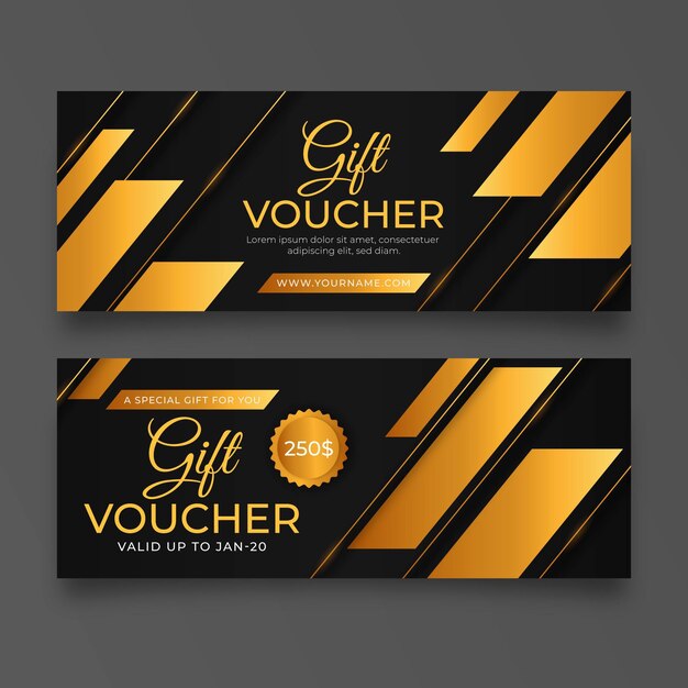 Golden gift voucher template