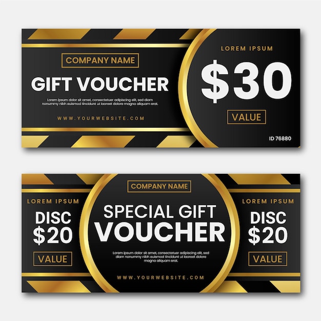 Golden gift voucher template