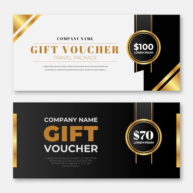 Golden gift voucher template