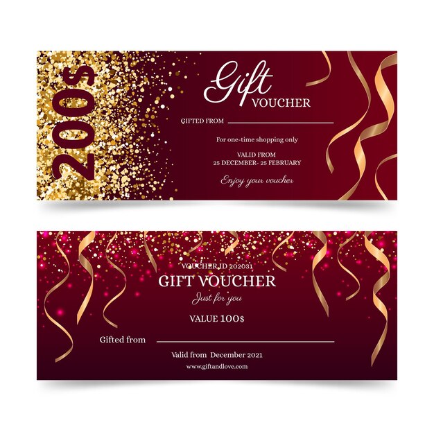 Free vector golden gift voucher template