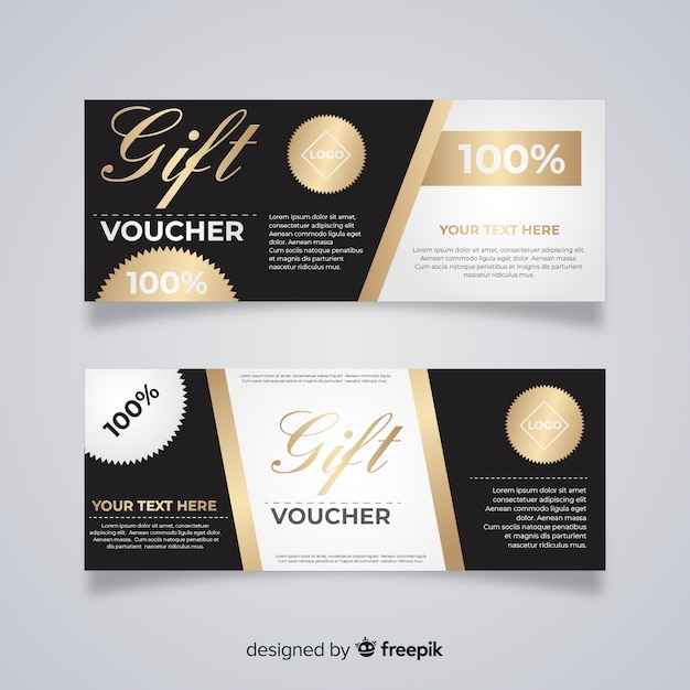 Free vector golden gift voucher