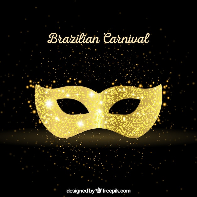 Золотая / блестящая бразильская карнавальная маска