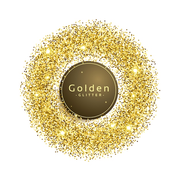 Golden glitter circle background