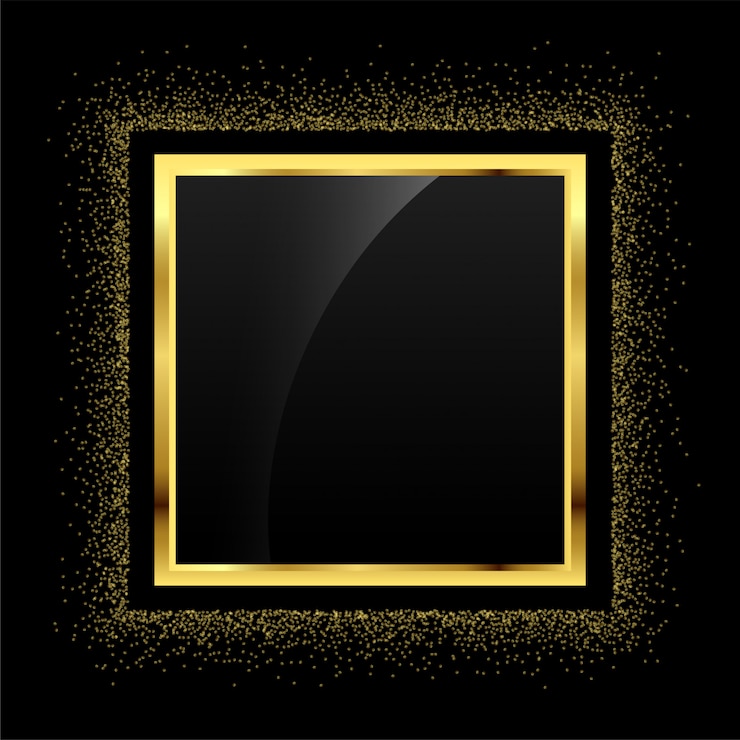 Free Vector golden glitter empty frame background