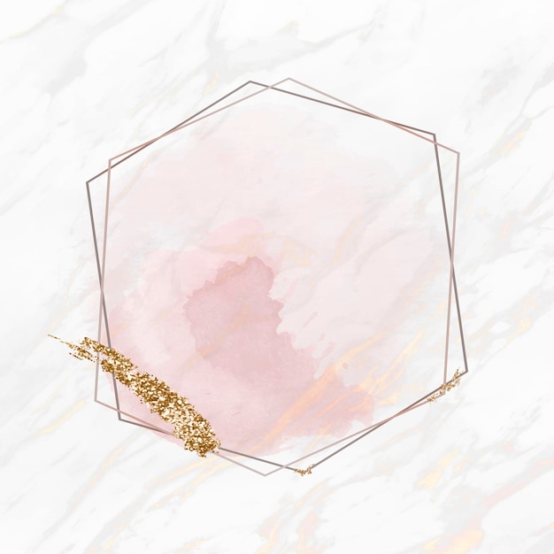 Free vector golden glitter smudge on a hexagon frame vector