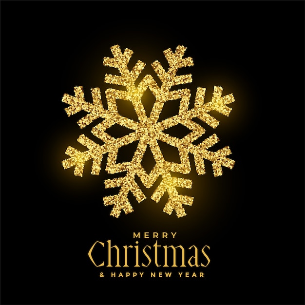 Free vector golden glitter snowflakes christmas background