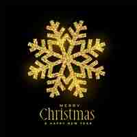 Free vector golden glitter snowflakes christmas background