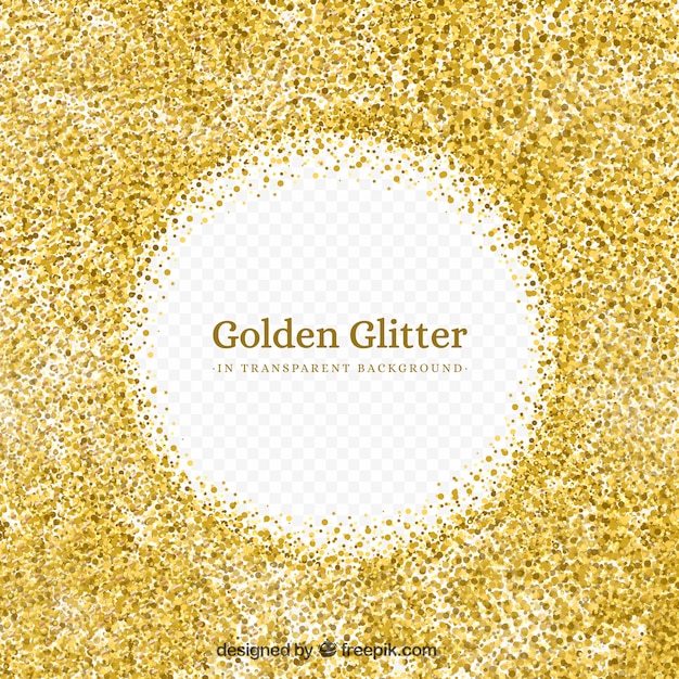 Golden glitter with transparent background