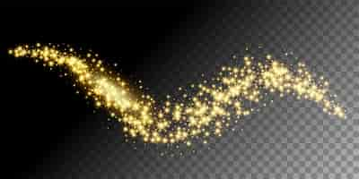 Free vector golden glittering star way illustration