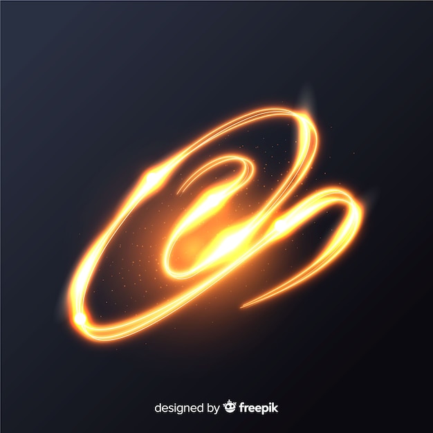 Free vector golden glowing shiny spiral lines effect