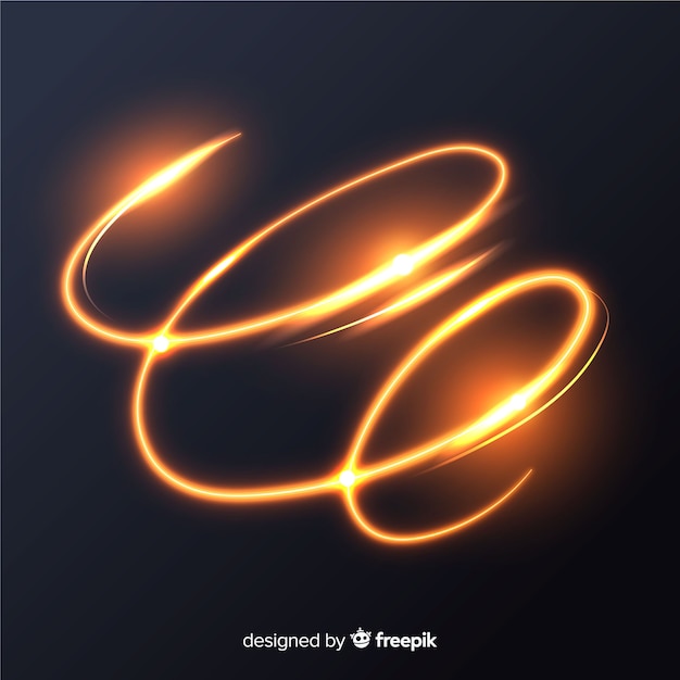 Free vector golden glowing shiny spiral lines effect