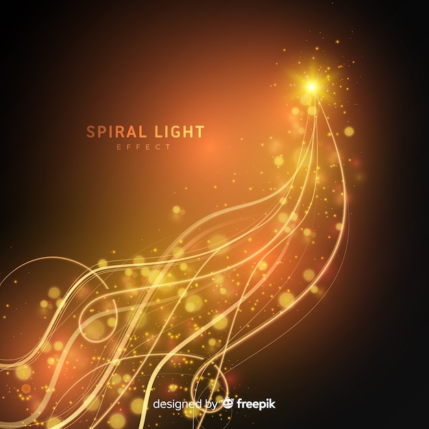 Бесплатное векторное изображение Золотая светящаяся спиральная линия света