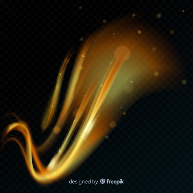 Free vector golden glowing spiral light line