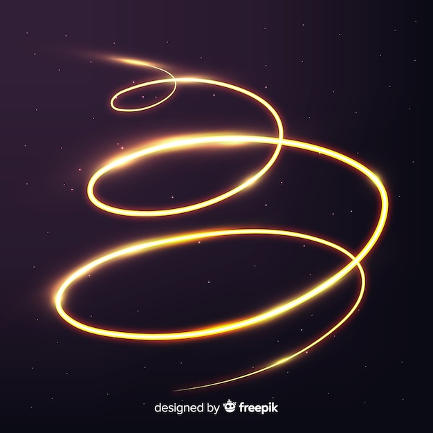 Free vector golden glowing spiral light line