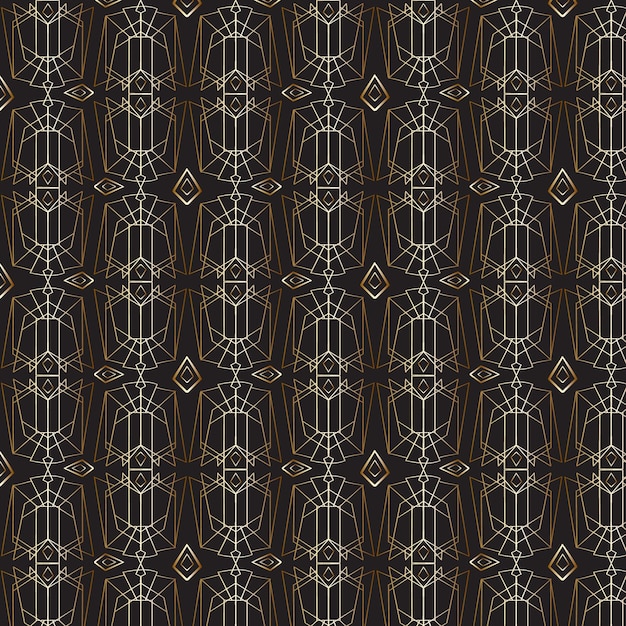 Free vector golden gradient art deco pattern