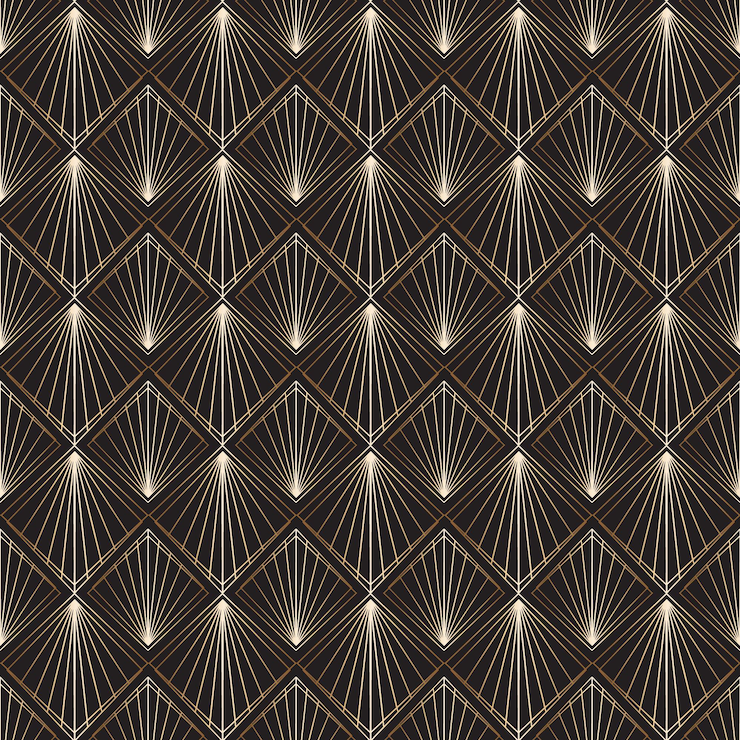 Free Vector golden gradient art deco pattern