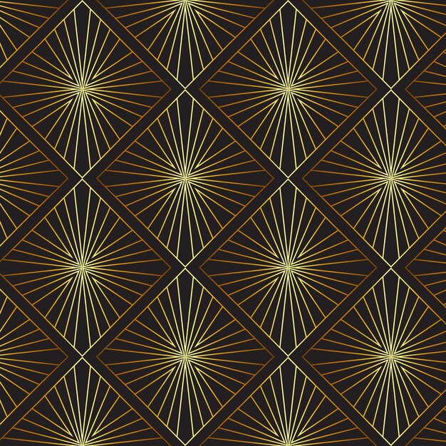 Golden gradient art deco pattern