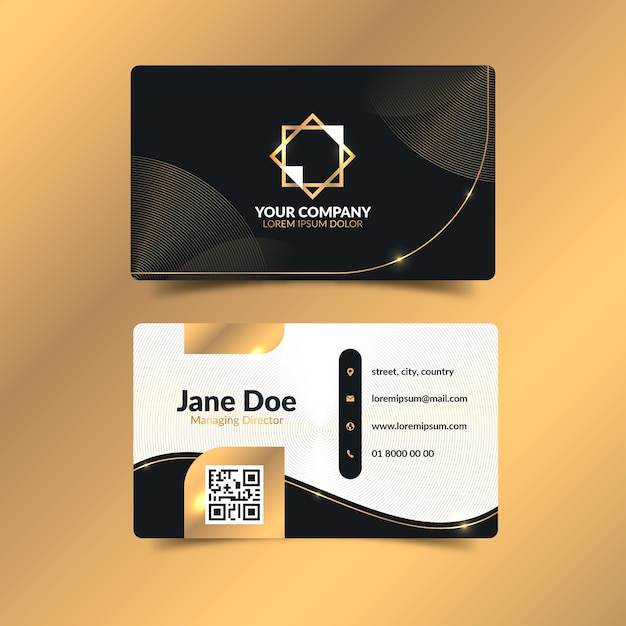 Golden gradient  business cards template