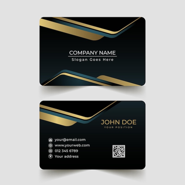 Free vector golden gradient business cards