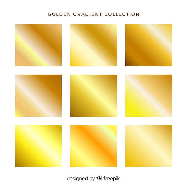 Free vector golden gradient collection