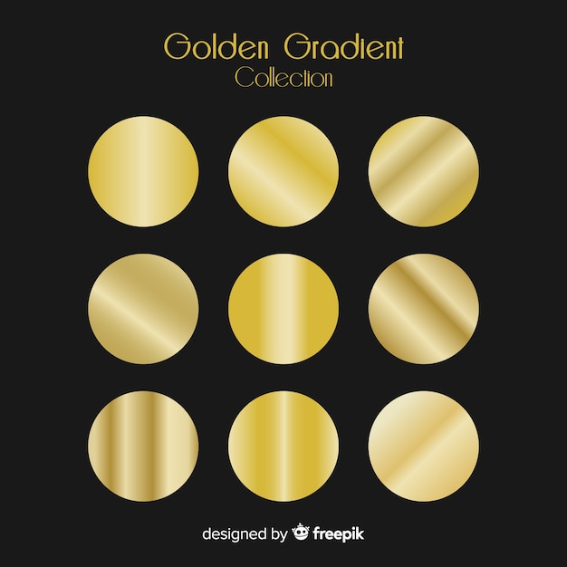 Free vector golden gradient collection