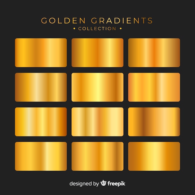 Free vector golden gradient collection