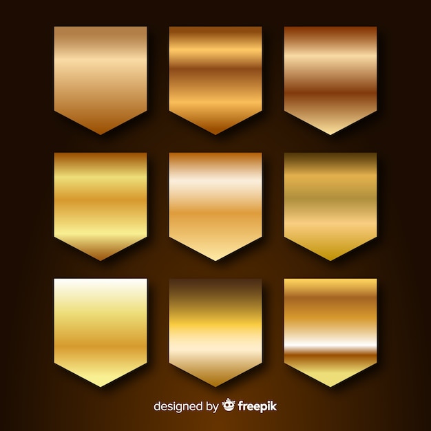 Free vector golden gradient collection