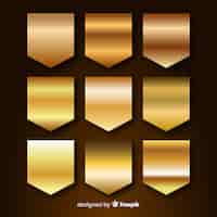 Free vector golden gradient collection