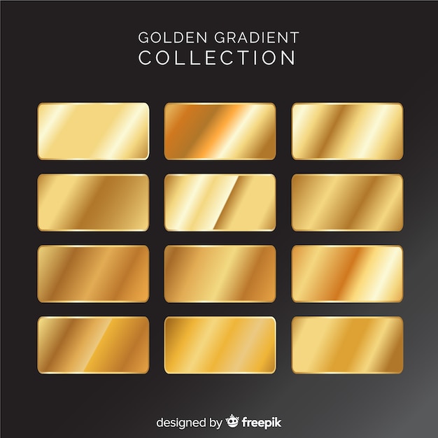 Free vector golden gradient collection