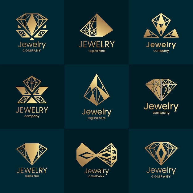 Золотая коллекция ювелирных украшений с логотипом