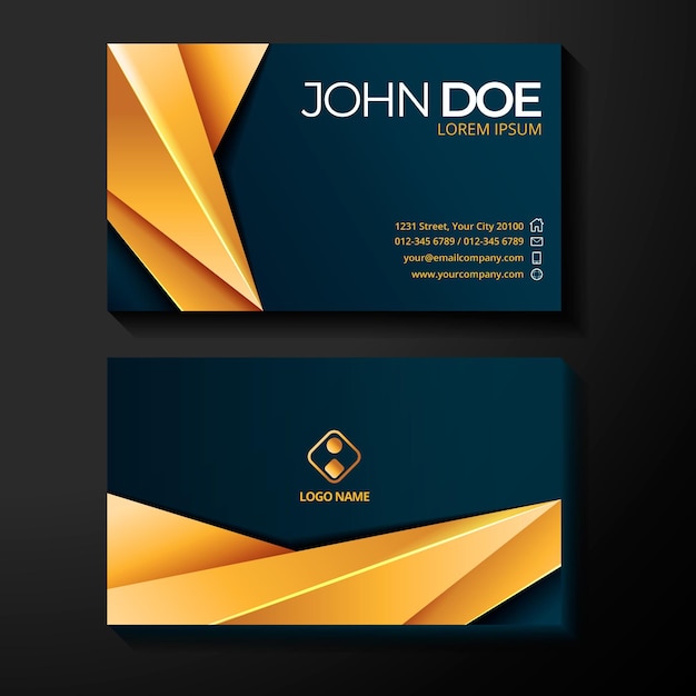 Free vector golden gradient  luxury business cards template