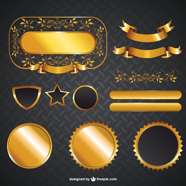 Free vector golden graphic elements