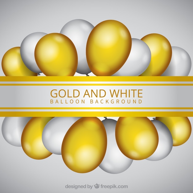 Golden and gray balloons background to celebrate