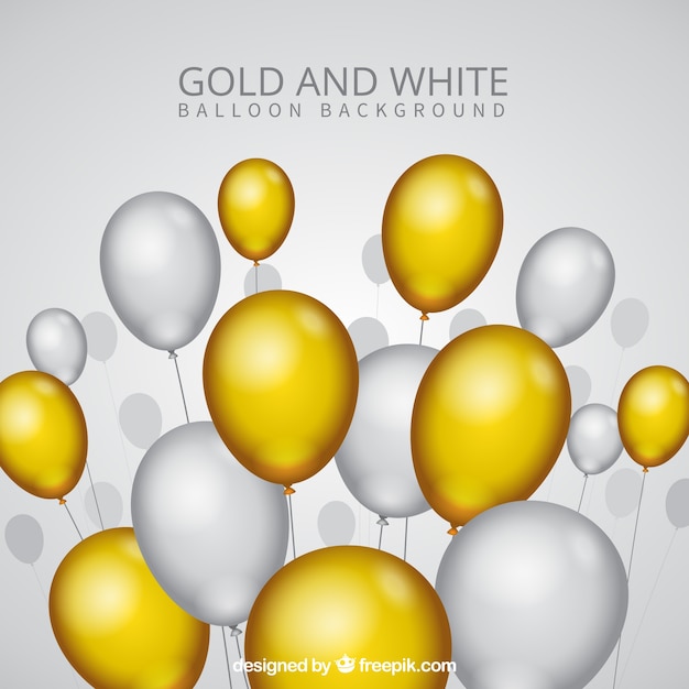 Free vector golden and gray balloons background to celebrate