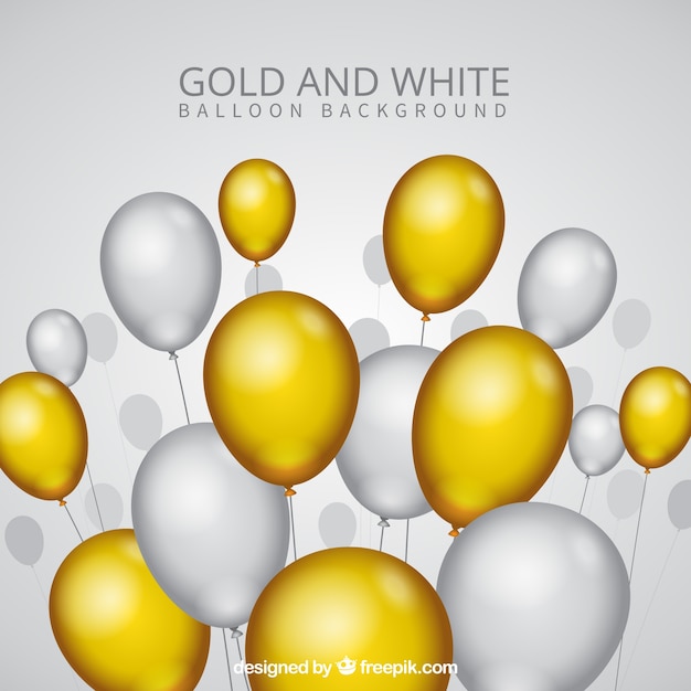 Golden and gray balloons background to celebrate