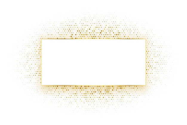 Golden halftone rectangle frame background