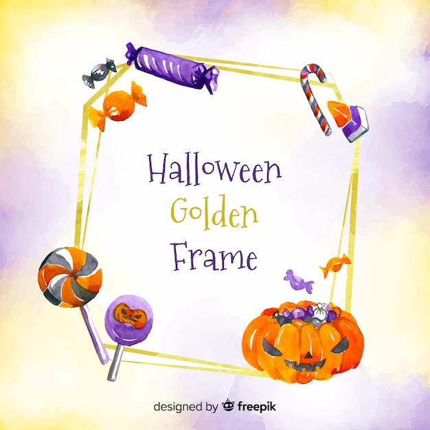 Free vector golden halloween frame concept